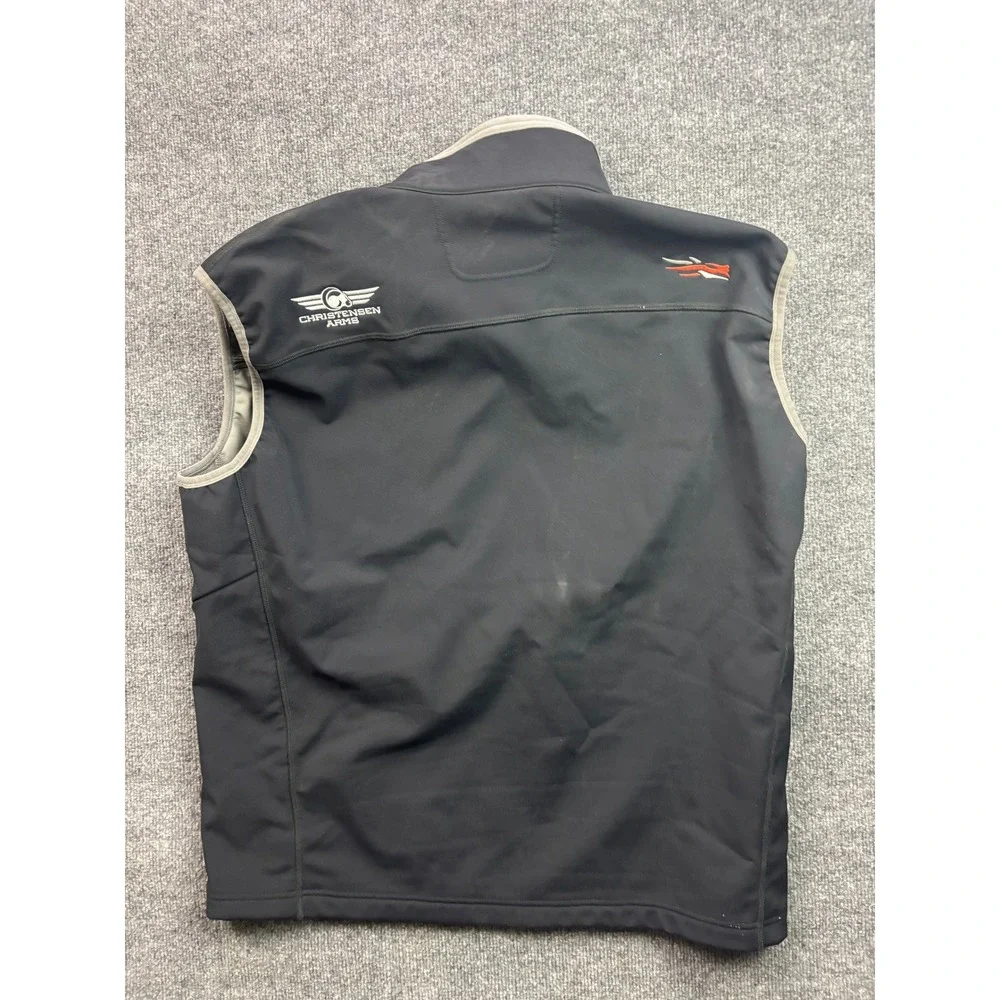 Sitka Jetstream Vest Mens XL Black GORE-TEX Full Zip Hunting Gear Logo